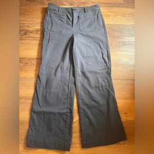 LOFT Charcoal Wide-Leg Trousers